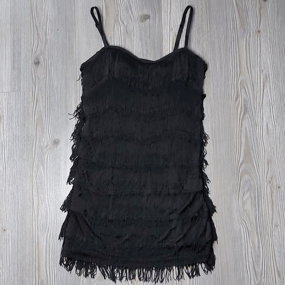 CHARLESTON FLAPPER 90's LITTLE BLACK DRESS - Picture 1 of 2